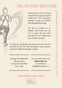 Autumn Mini Yoga Retreat Day Guildford