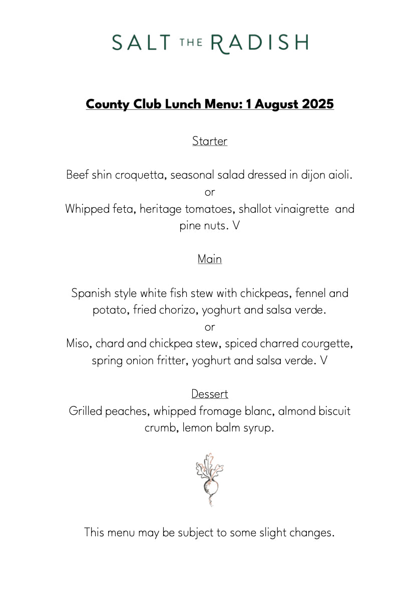 County Club Lunch: Friday 1st August 2025
