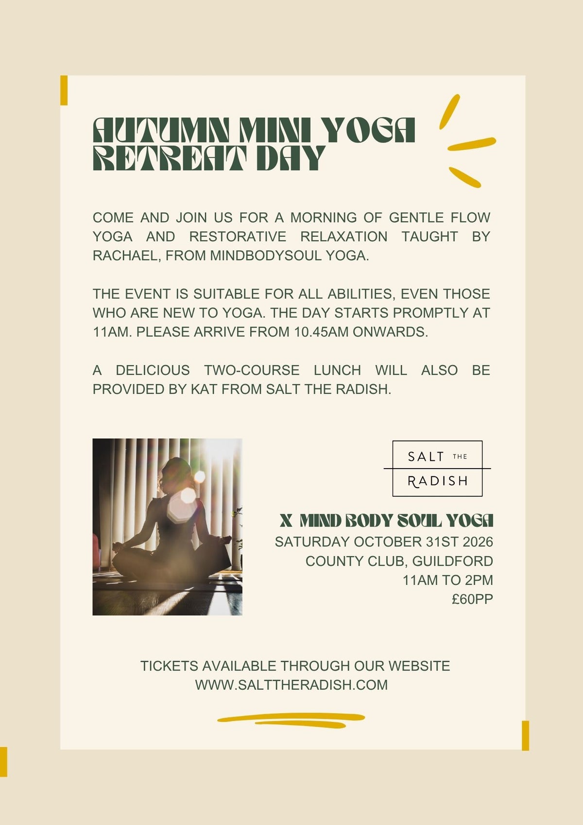 Autumn Mini Yoga Retreat Day Guildford